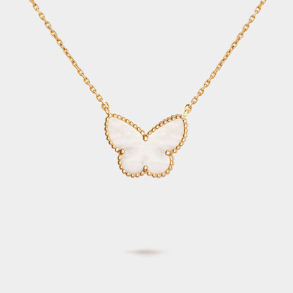 Lucky Alhambra Butterfly Pendant Yellow Gold &amp; MOP