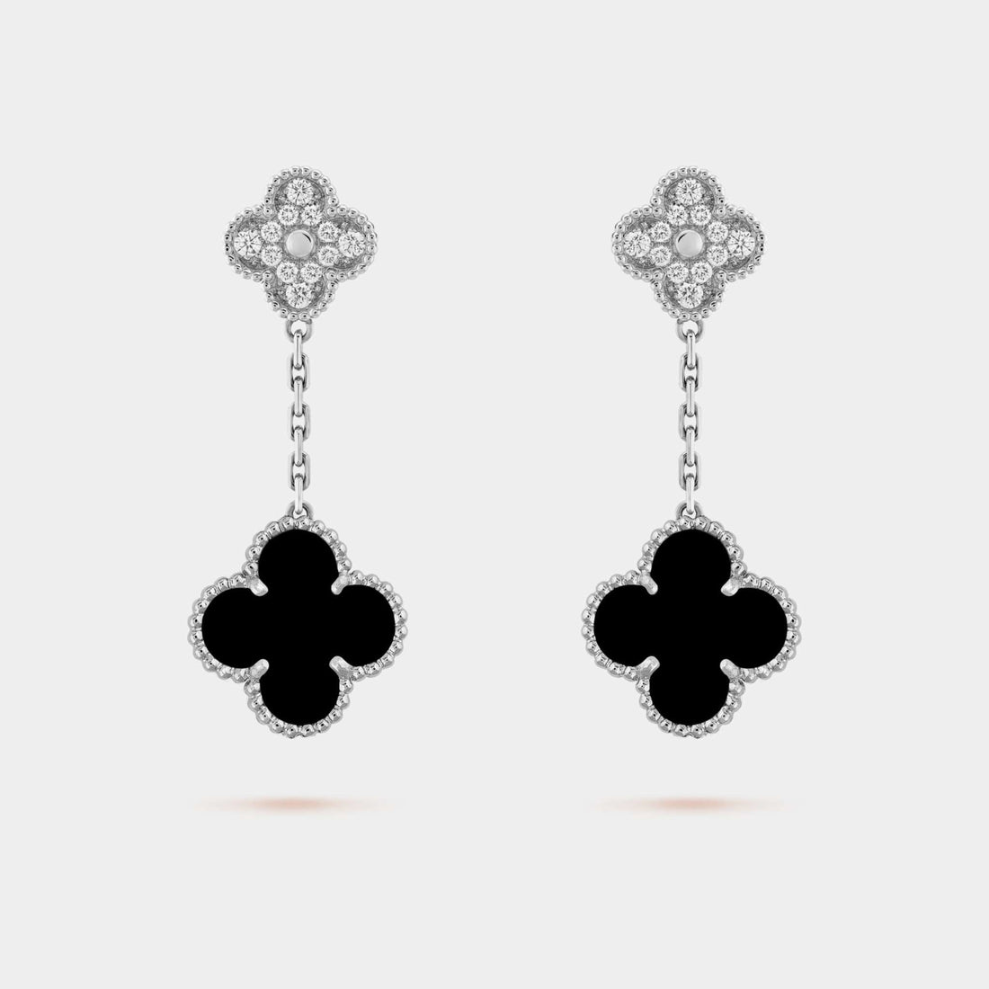 Magic Alhambra Earrings 2 motifs with Onyx