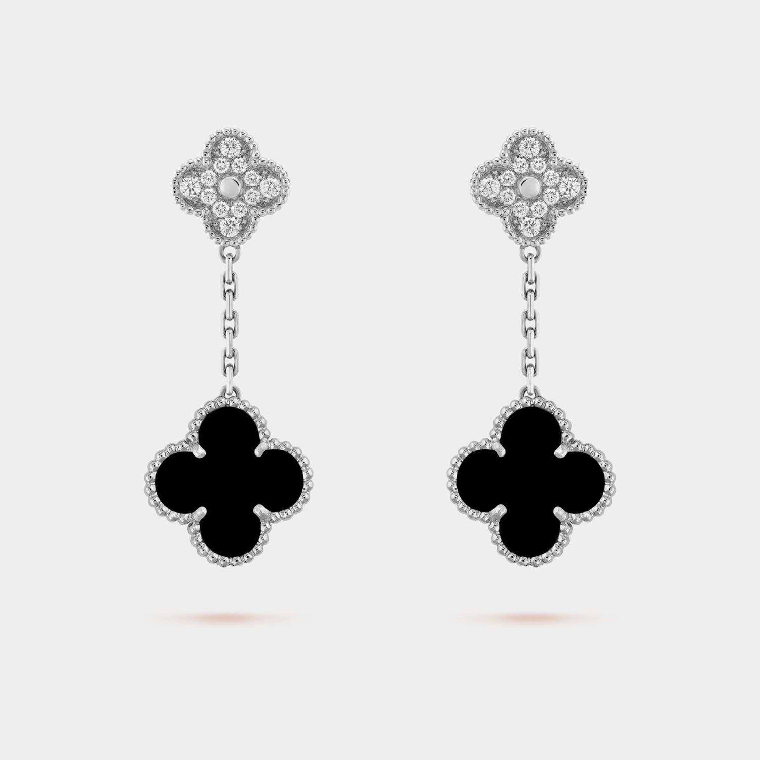 Magic Alhambra Earrings 2 motifs with Onyx