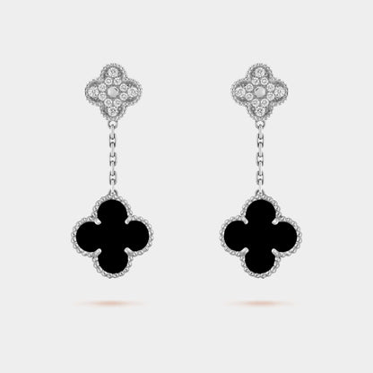 Magic Alhambra Earrings 2 motifs with Onyx