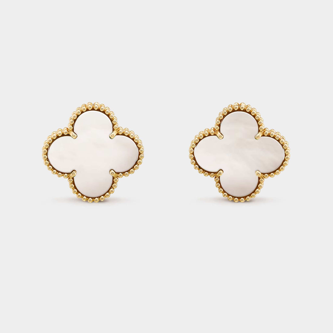 Magic Alhambra Earrings in Yellow Gold &amp; Mother-of-Pearl