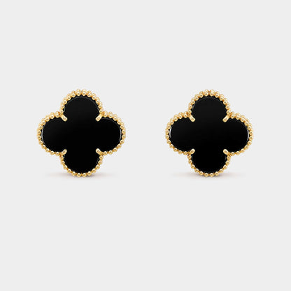 Magic Alhambra Earrings Yellow Gold Onyx