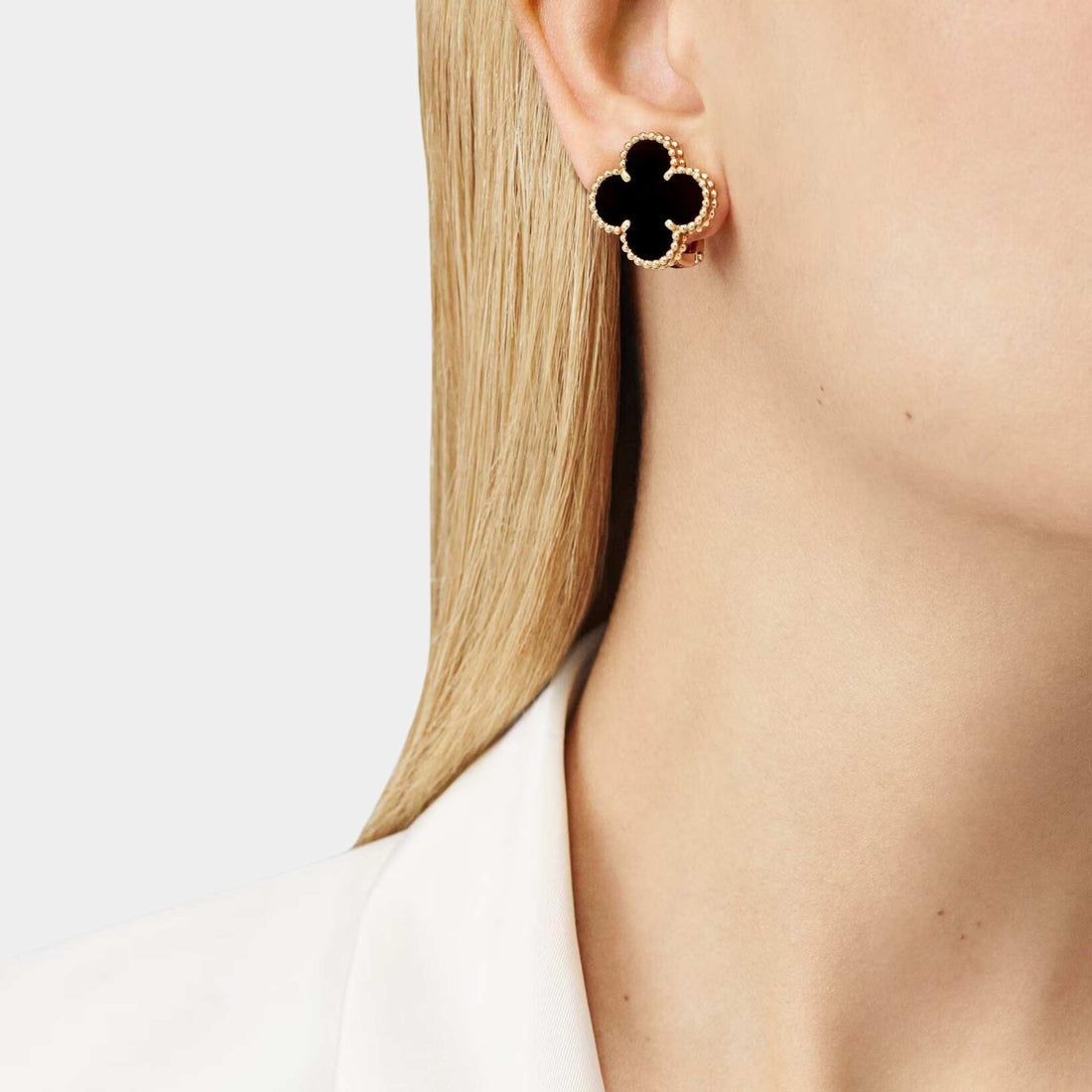 Magic Alhambra Earrings Yellow Gold Onyx