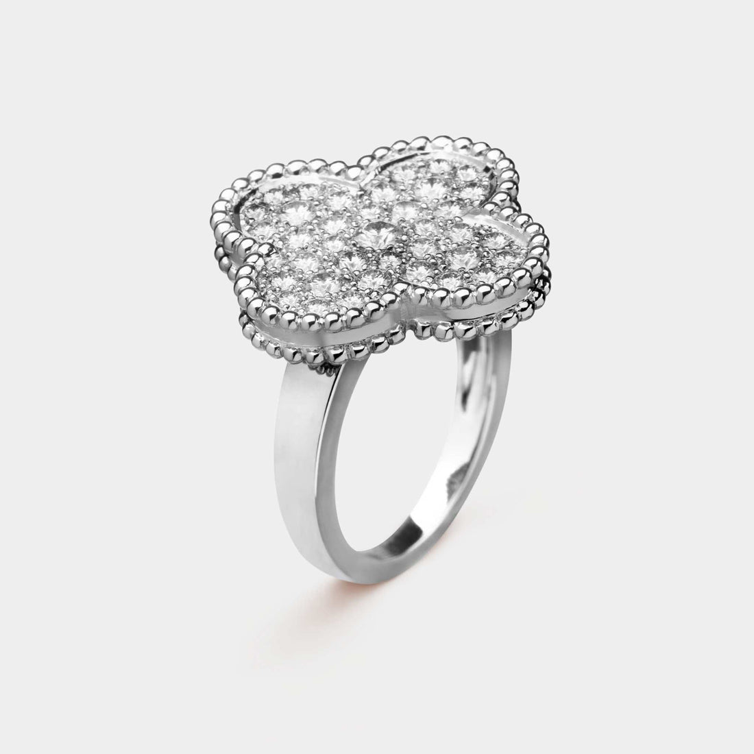 Magic Alhambra Ring White Gold Diamond