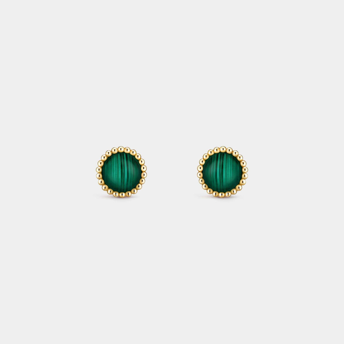 Perlée Couleurs Earrings Yellow Gold Malachite