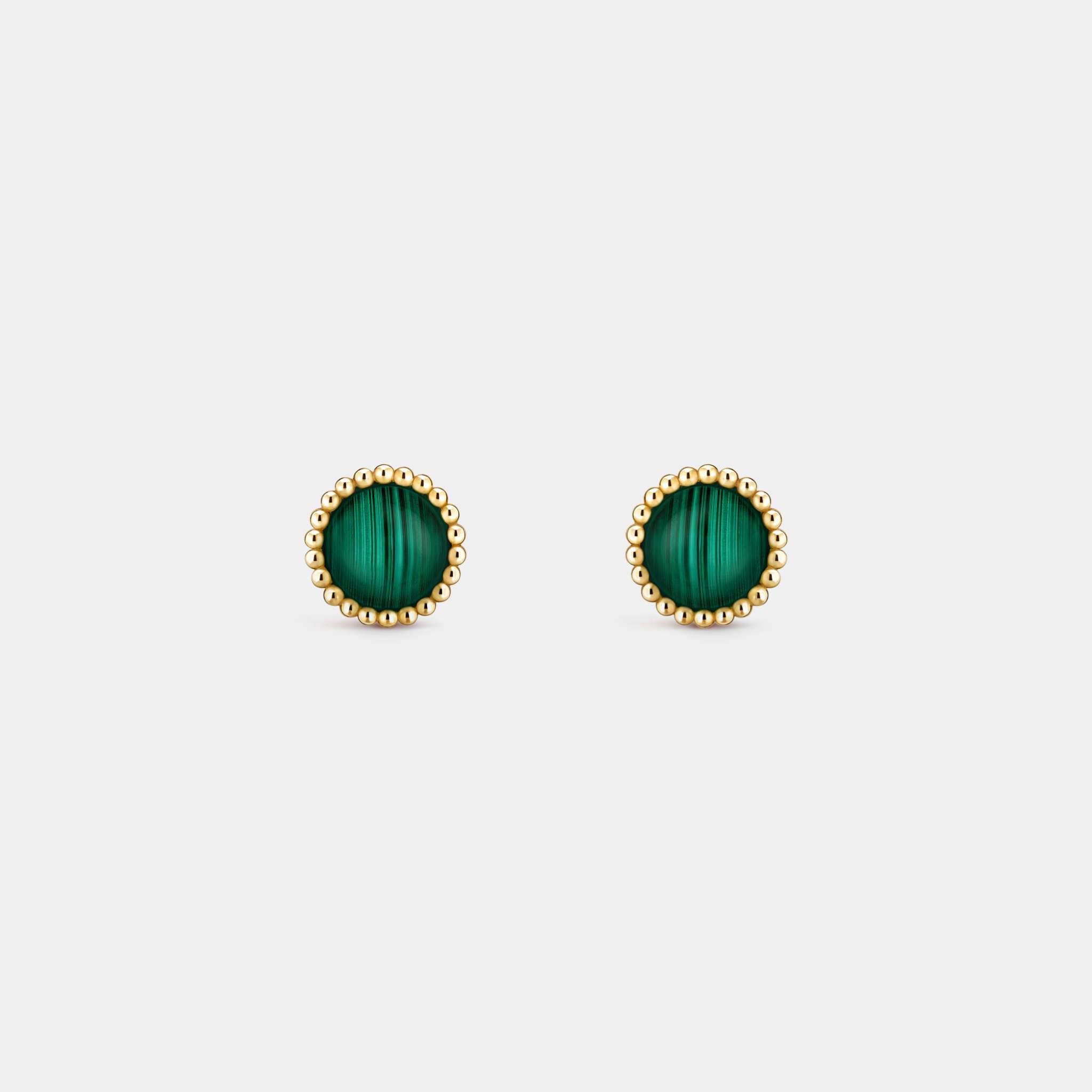 Perlée Couleurs Earrings Yellow Gold Malachite