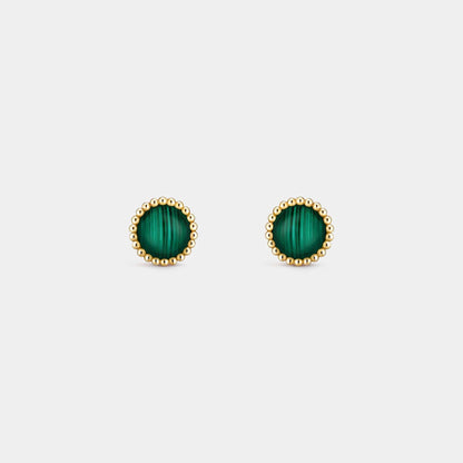 Perlée Couleurs Earrings Yellow Gold Malachite