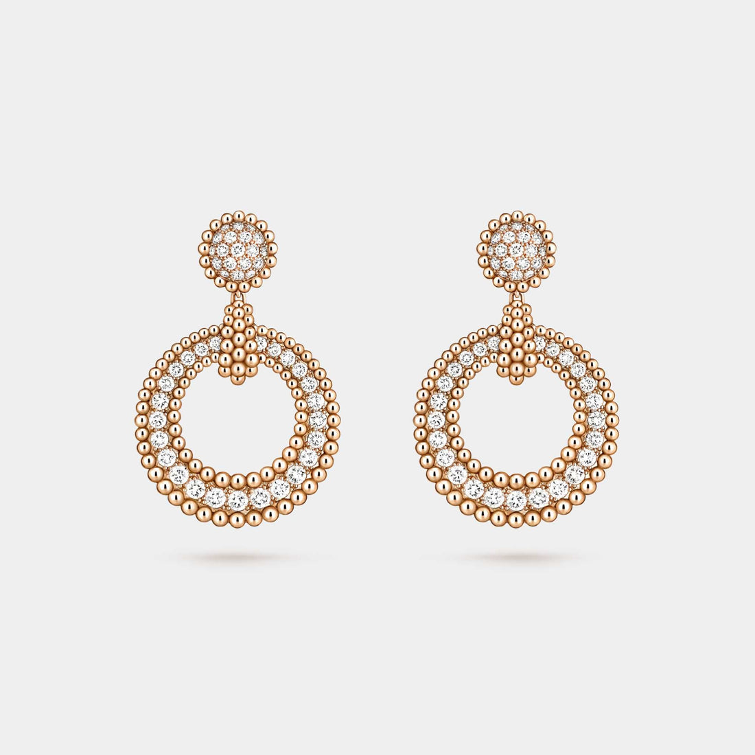 Perlée Diamonds Earrings Rose Gold Diamond