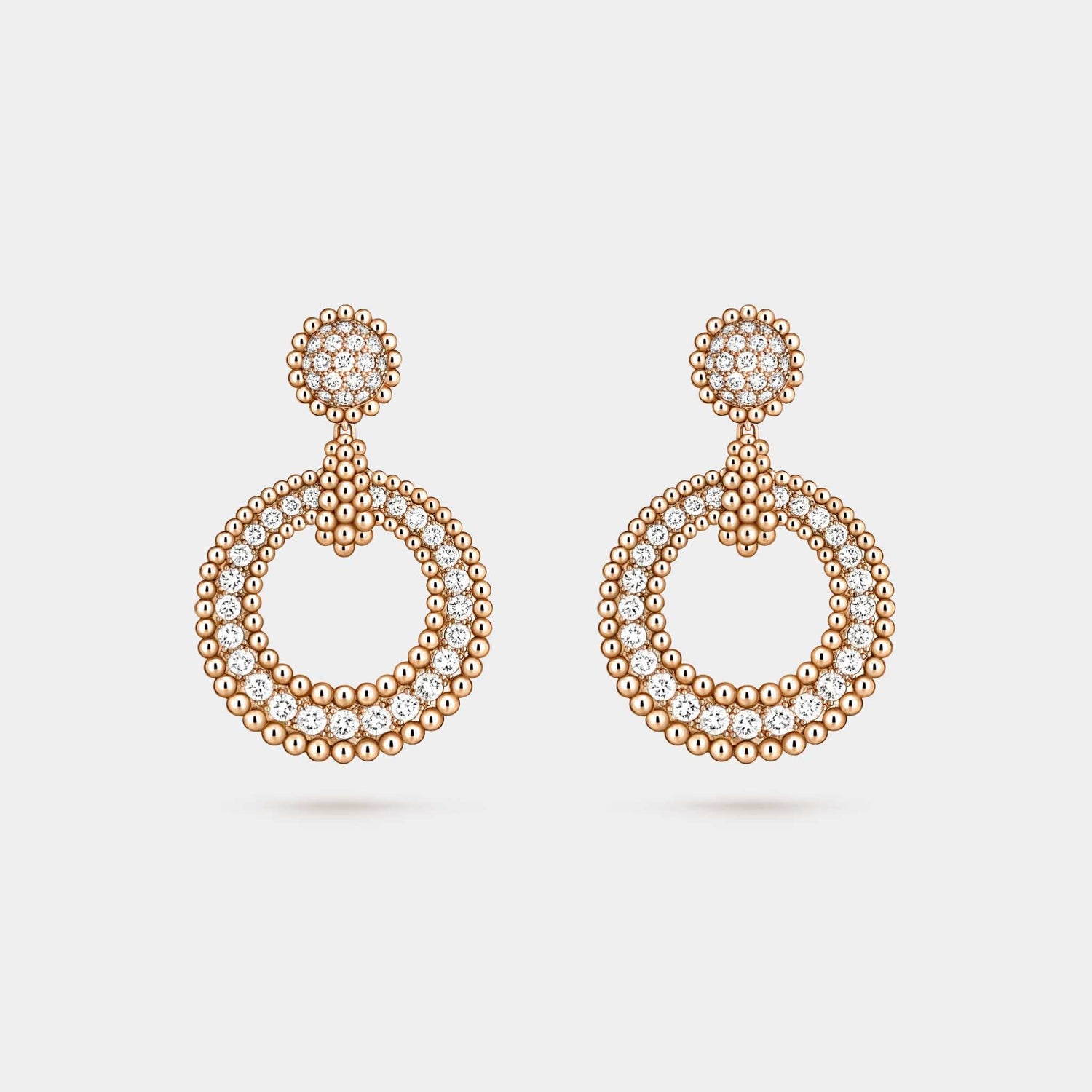 Perlée Diamonds Earrings Rose Gold Diamond
