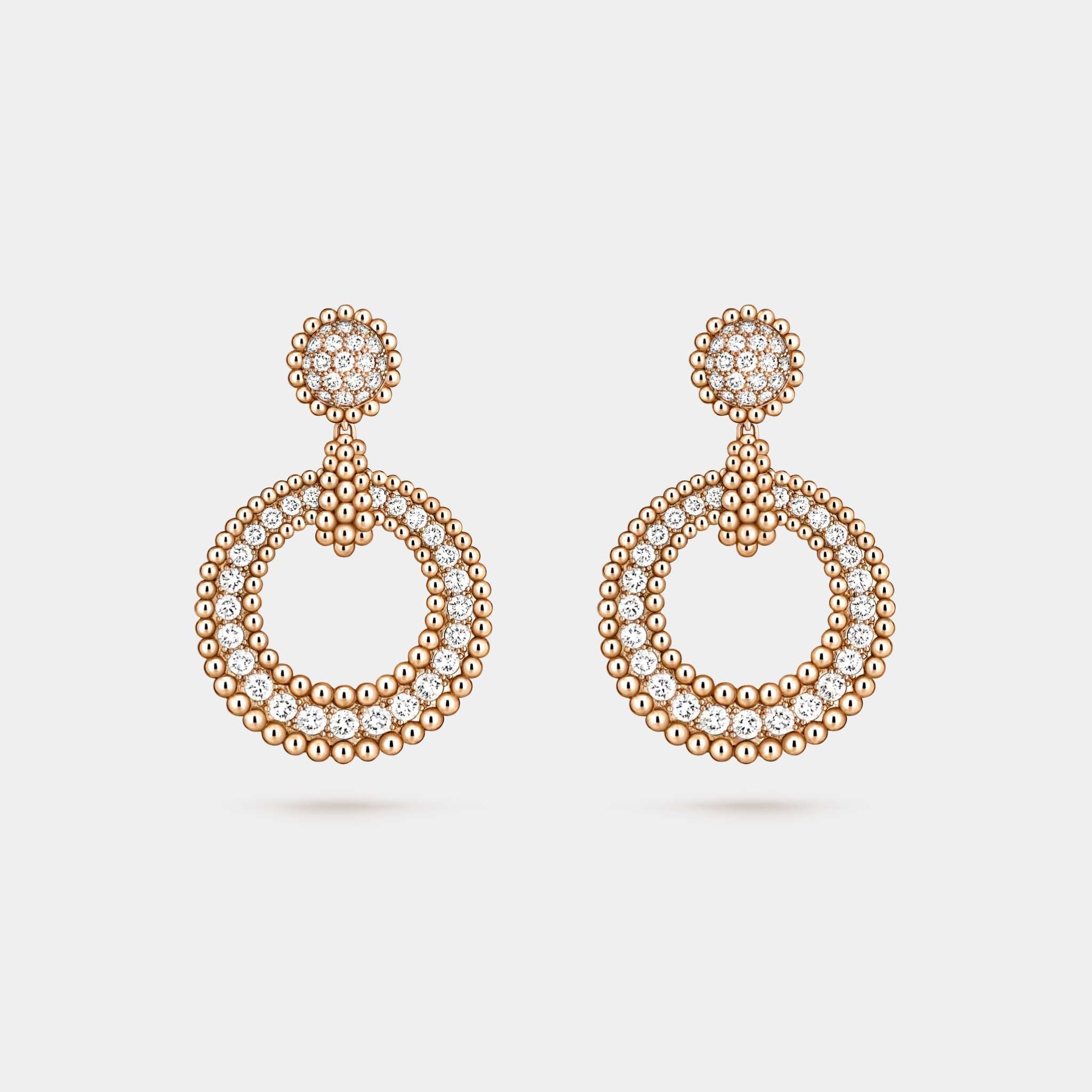 Perlée Diamonds Earrings Rose Gold Diamond