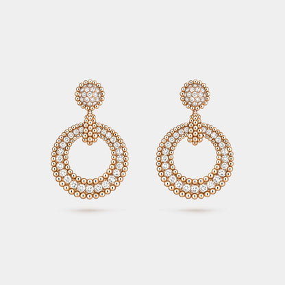 Perlée Diamonds Earrings Rose Gold Diamond