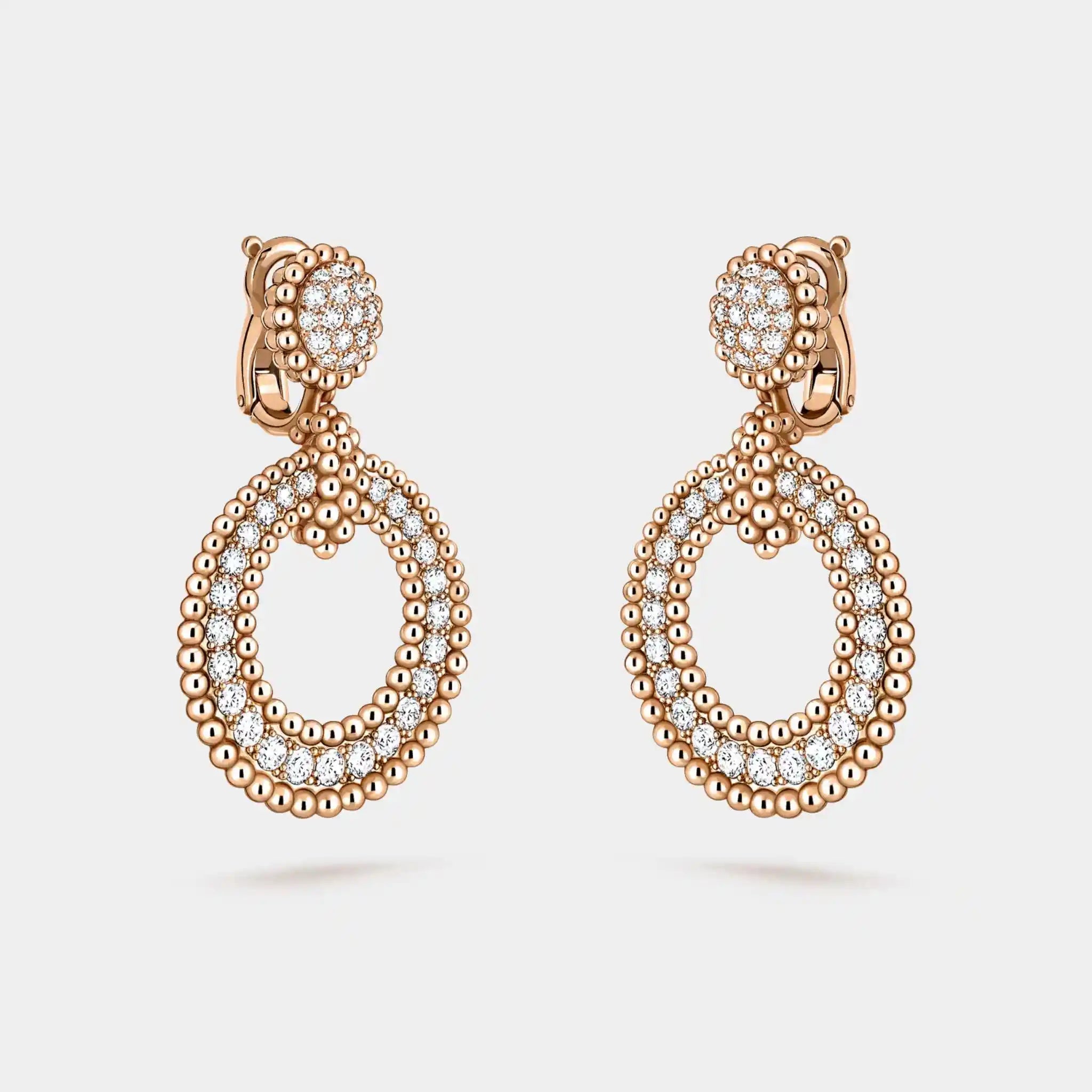 Perlée Diamonds Earrings Rose Gold Diamond