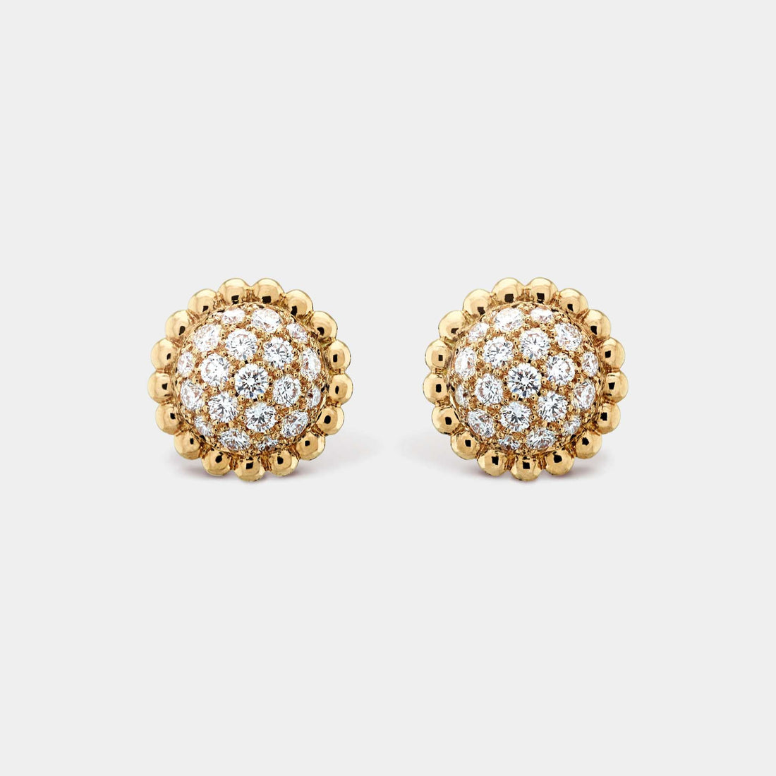 Van Cleef &amp; Arpels Perlée Diamonds Earrings Yellow Gold Diamond