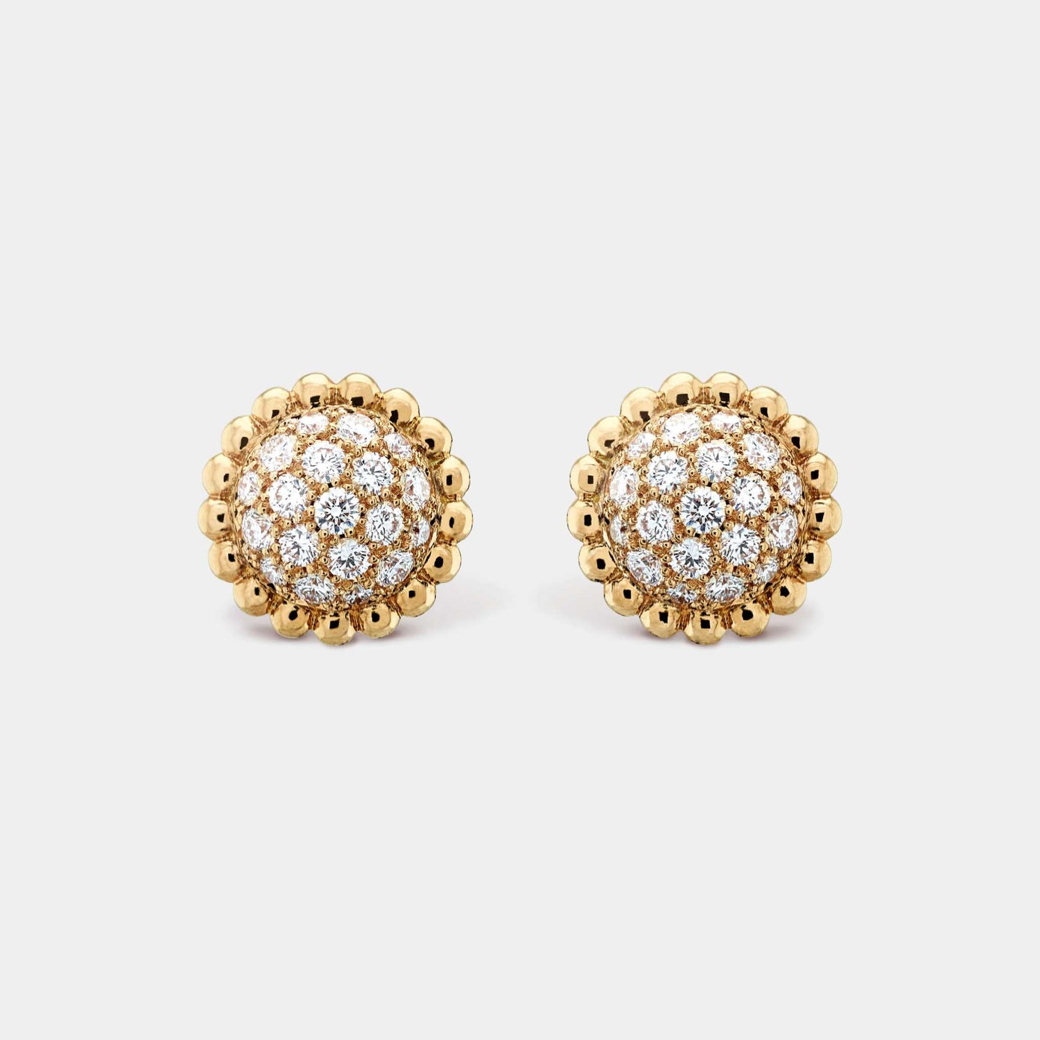 Van Cleef &amp; Arpels Perlée Diamonds Earrings Yellow Gold Diamond