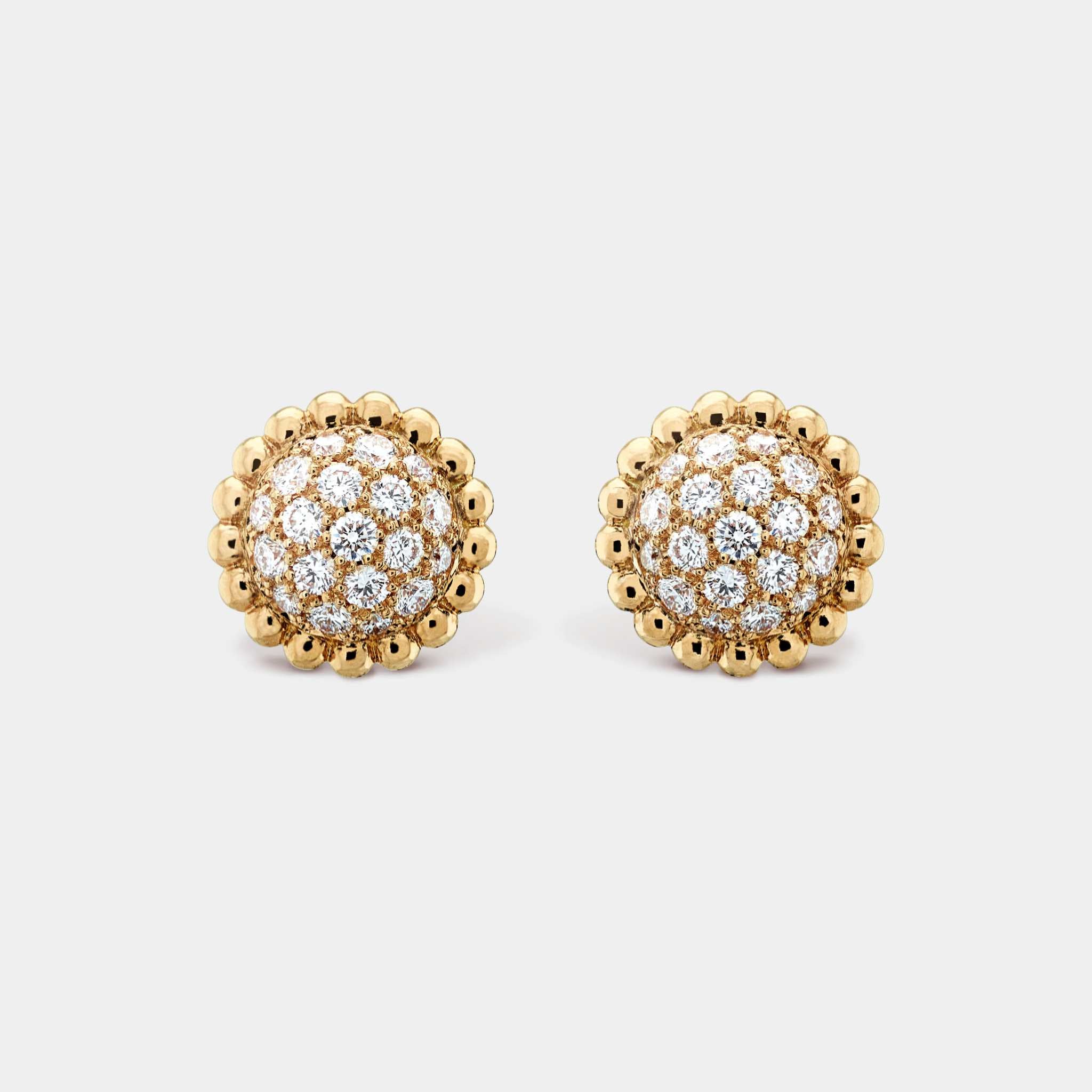 Van Cleef &amp; Arpels Perlée Diamonds Earrings Yellow Gold Diamond