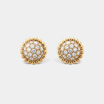 Van Cleef &amp; Arpels Perlée Diamonds Earrings Yellow Gold Diamond