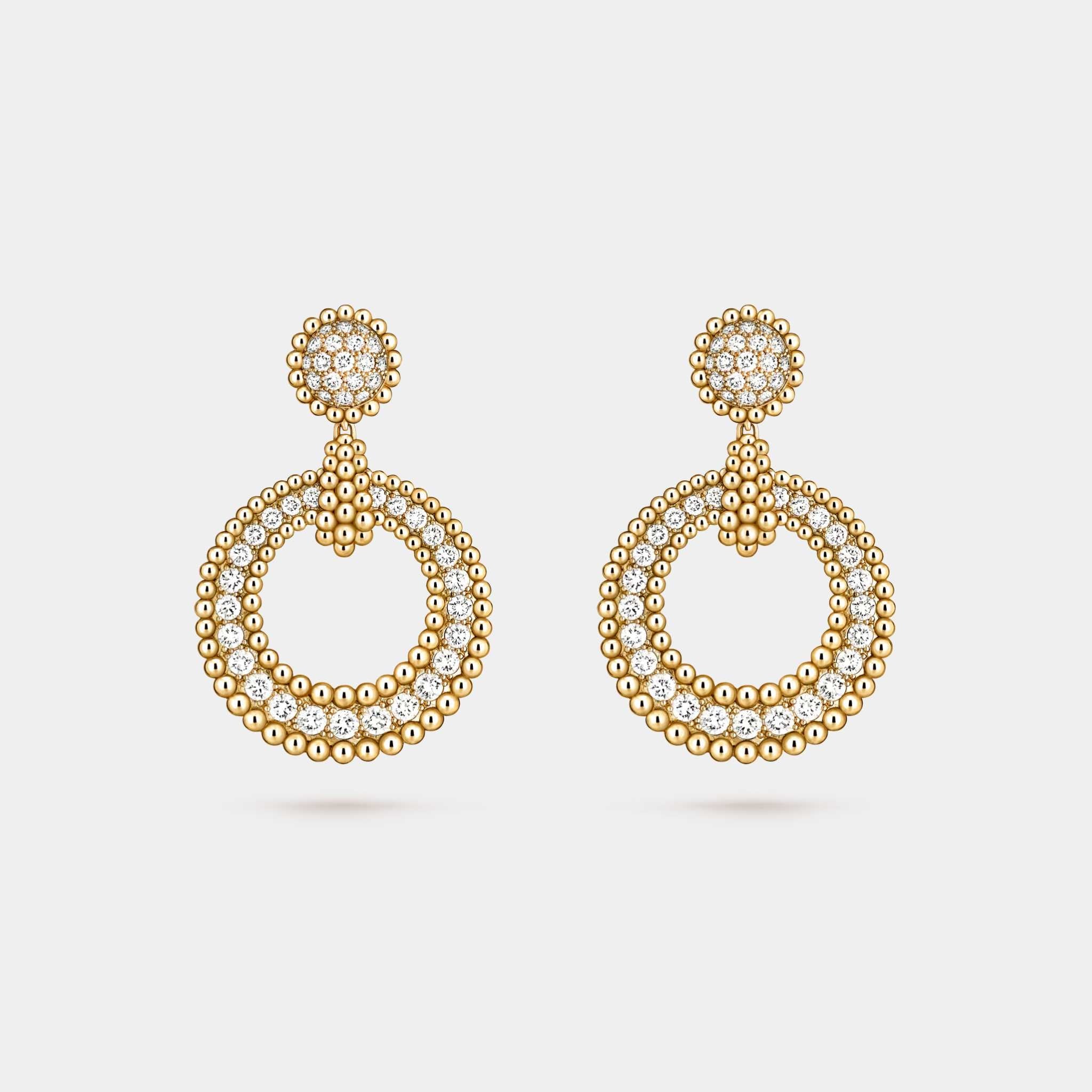 Perlée Diamonds Earrings Yellow Gold Diamond