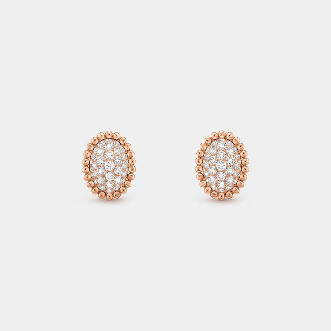 Perlée Diamonds Pavé Earrings Rose Gold Diamond