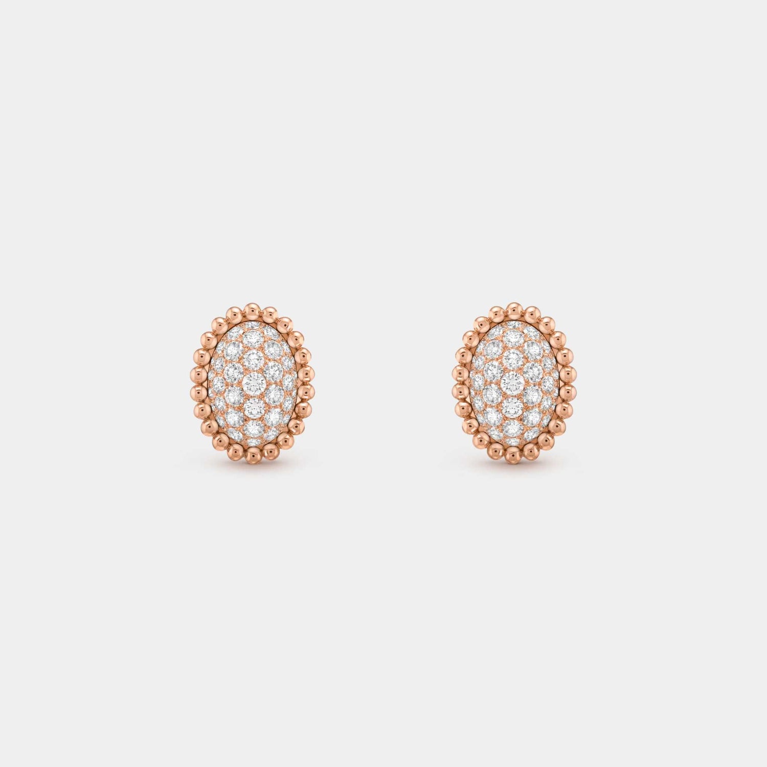 Perlée Diamonds Pavé Earrings Rose Gold Diamond