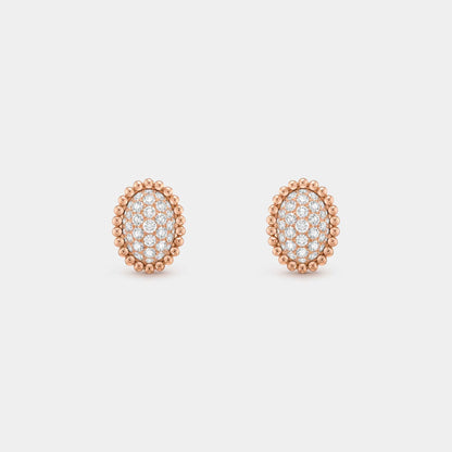Perlée Diamonds Pavé Earrings Rose Gold Diamond
