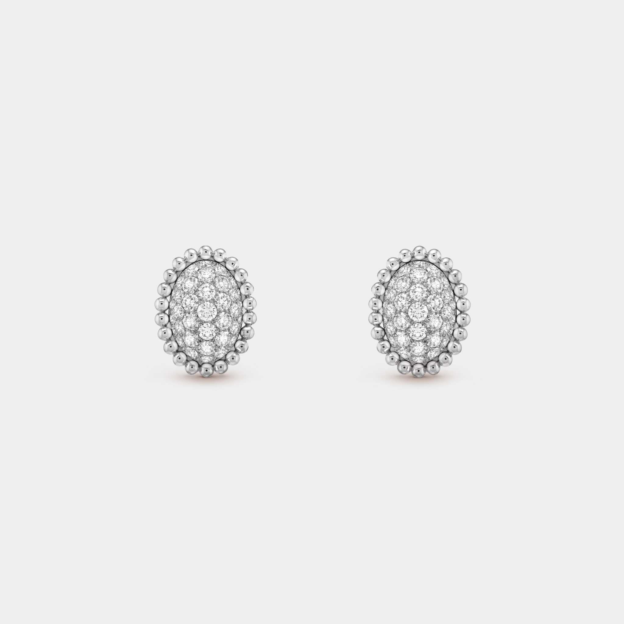 Perlée Diamonds Pavé Earrings White Gold Diamond