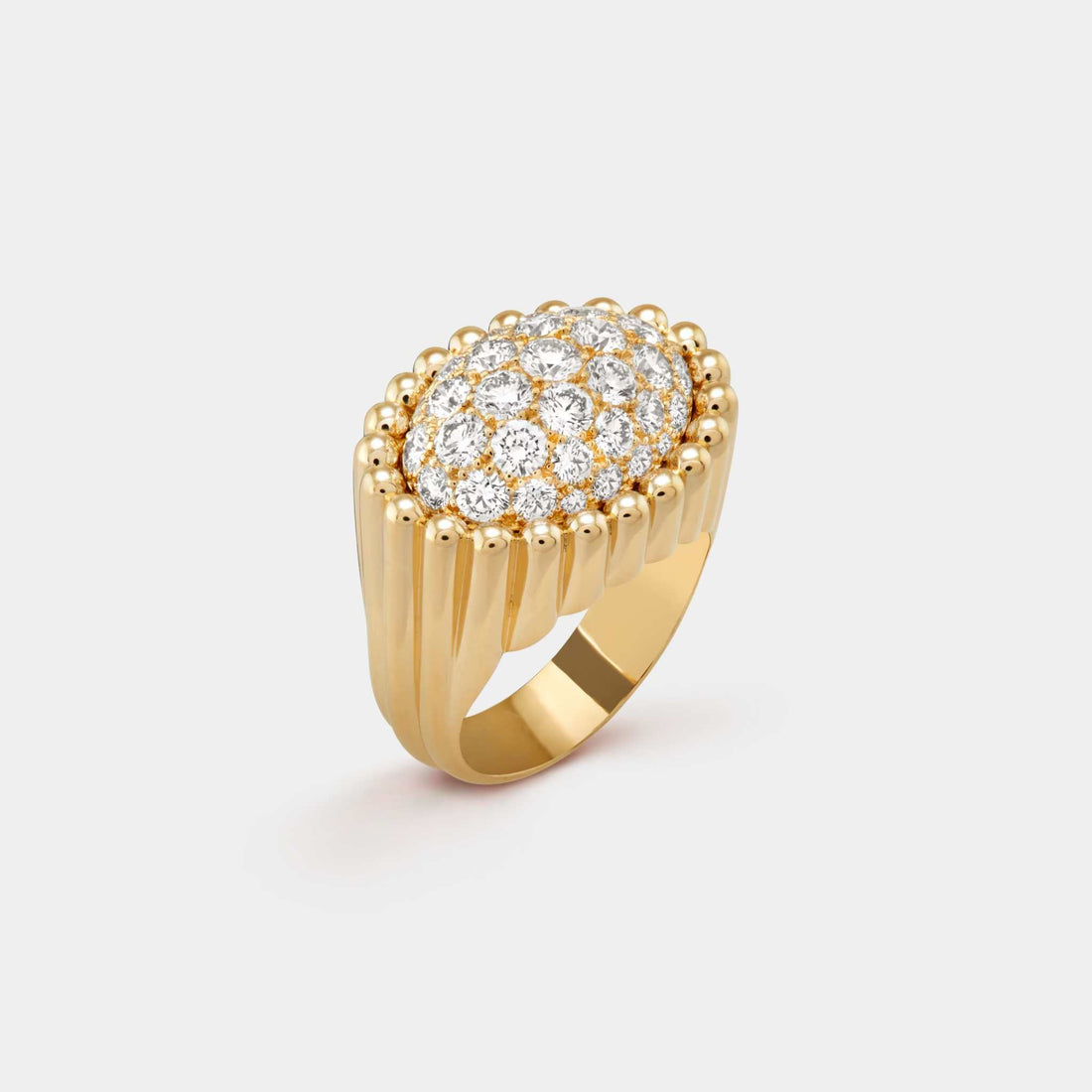Perlée Diamonds Pavé Ring Yellow Gold Diamond