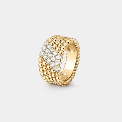 Perlée Diamonds Ring 5 Rows Yellow Gold Diamond
