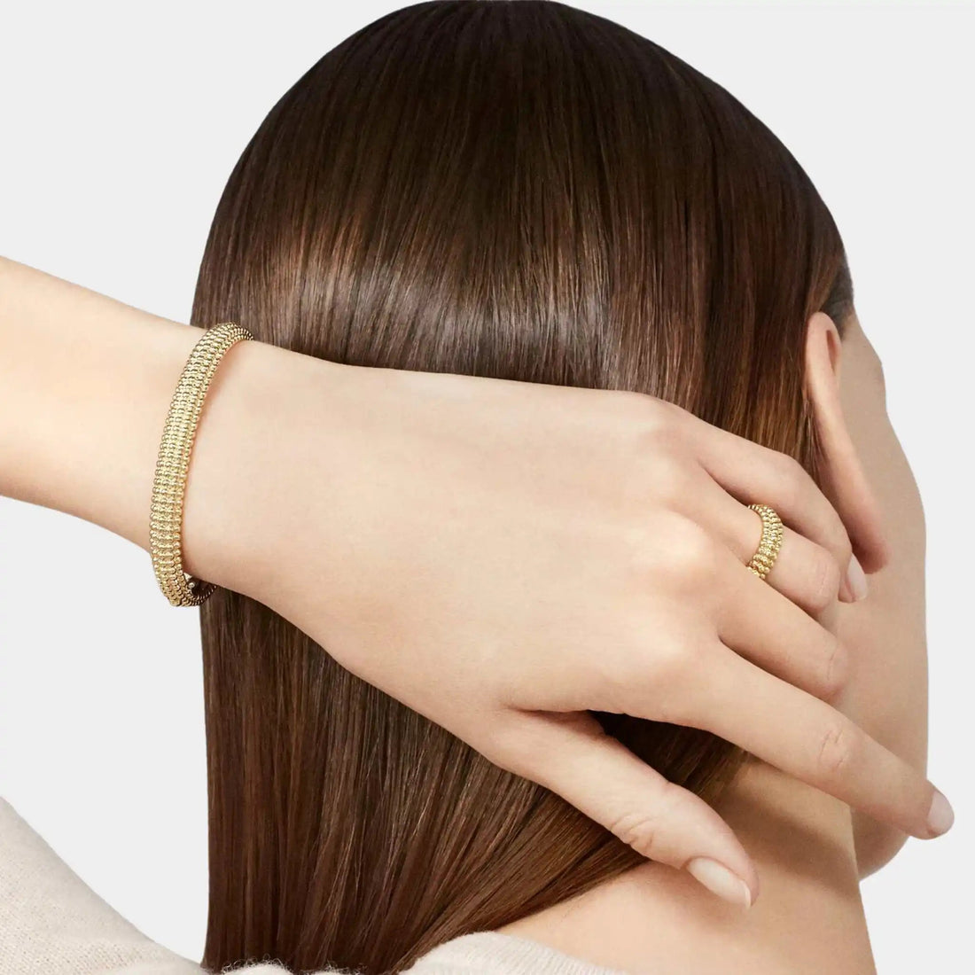 Perlée Pearls Of Gold Ring 3 Rows Yellow Gold