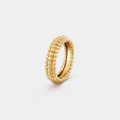 Perlée Pearls Of Gold Ring 3 Rows Yellow Gold