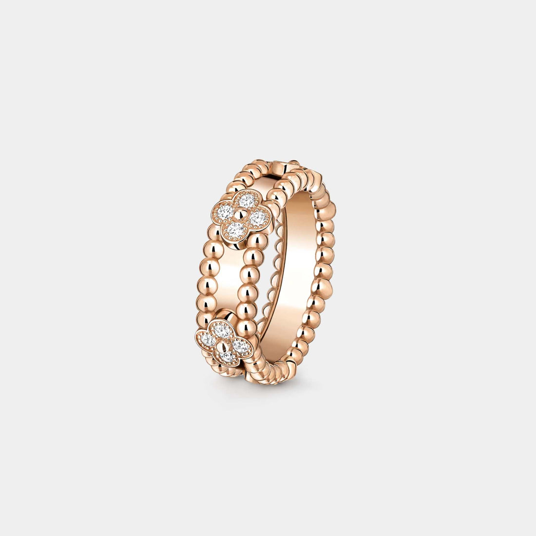Perlée Sweet Clovers Ring Rose Gold Diamond