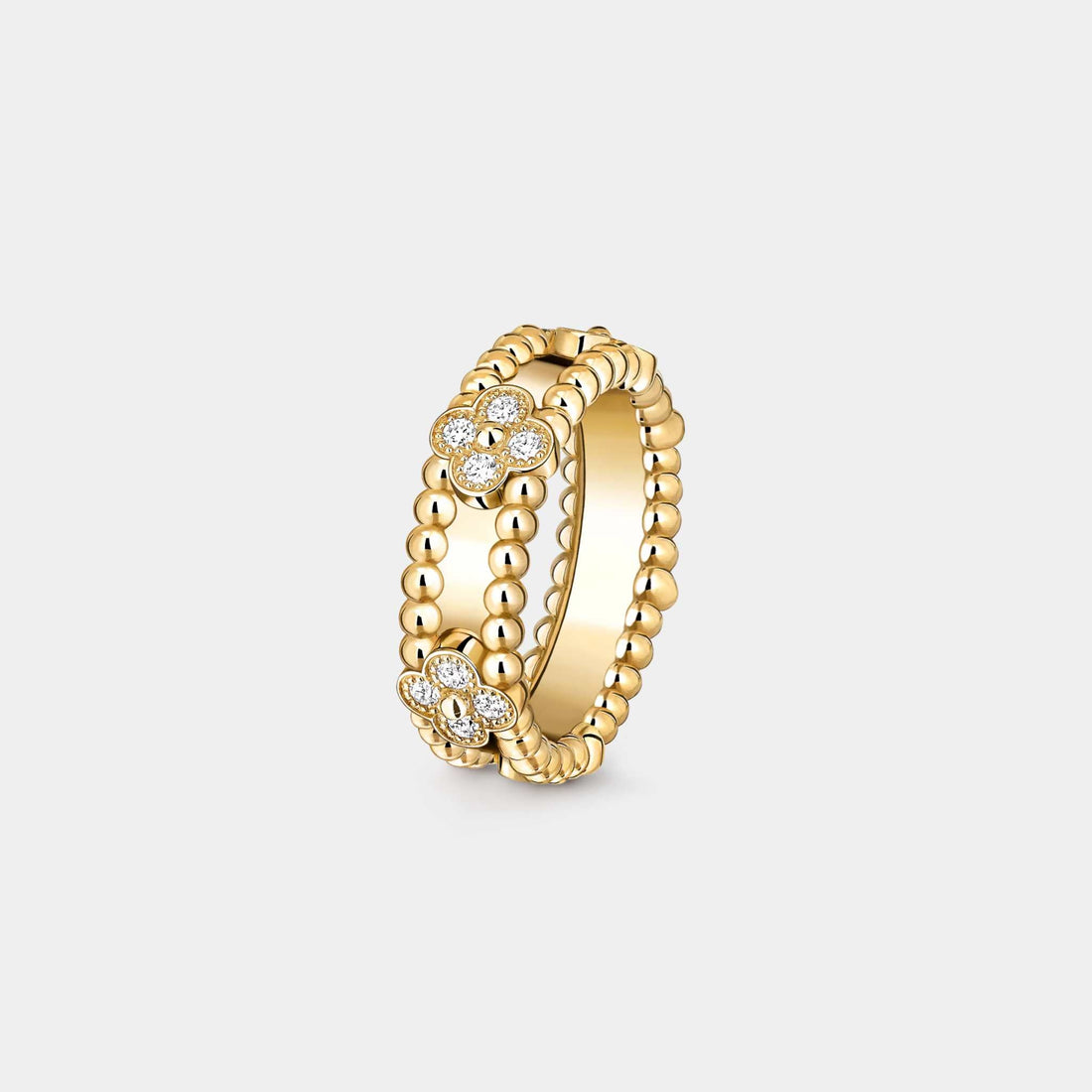 Perlée Sweet Clovers Ring Yellow Gold Diamond