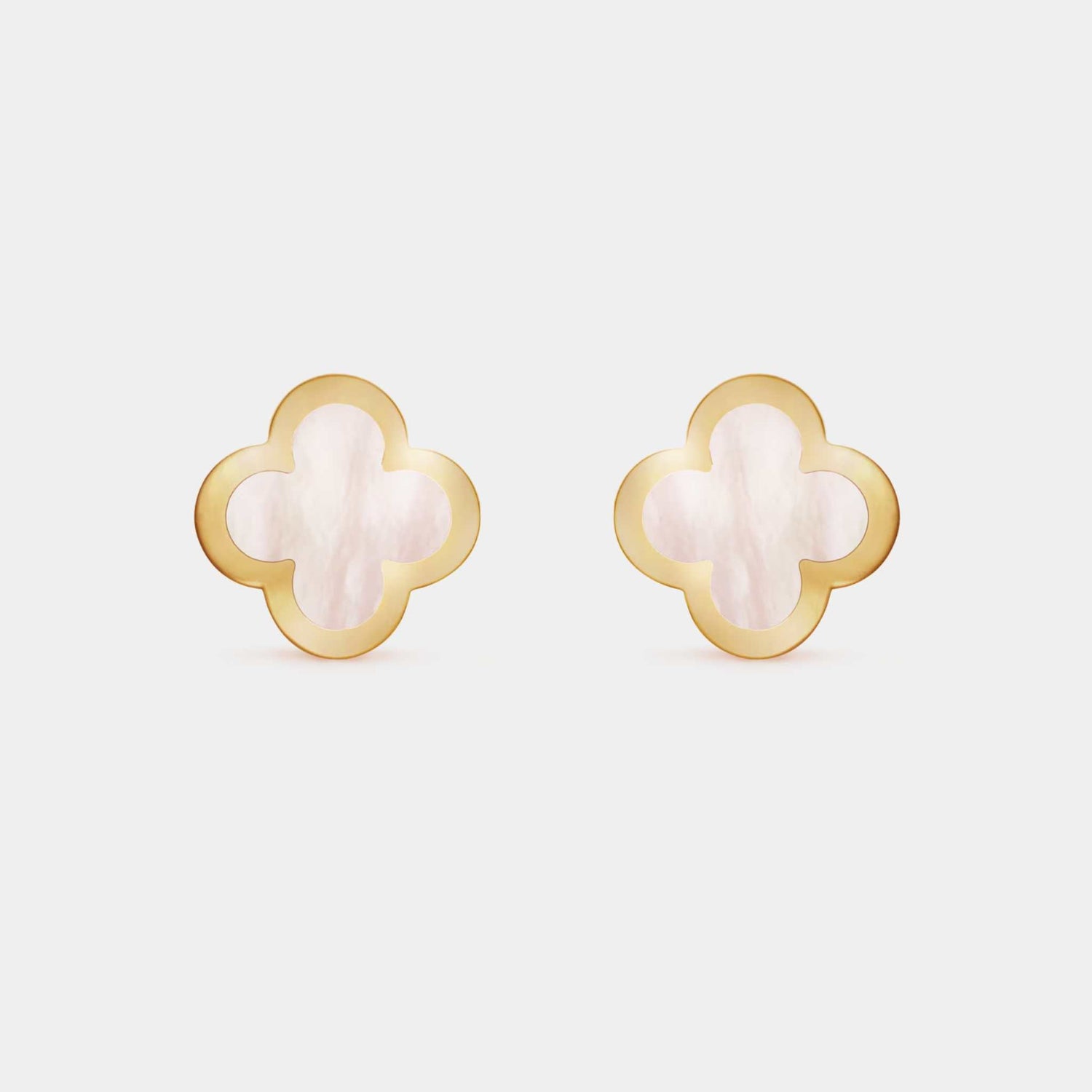 Pure Alhambra Earstuds Yellow Gold &amp; Mother-of-Pearl