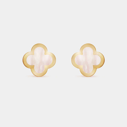 Pure Alhambra Earstuds Yellow Gold &amp; Mother-of-Pearl