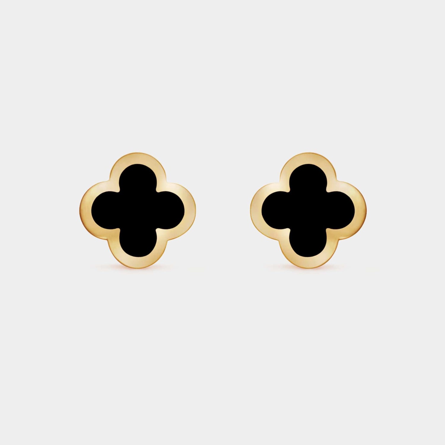 Pure Alhambra Earstuds Yellow Gold Onyx