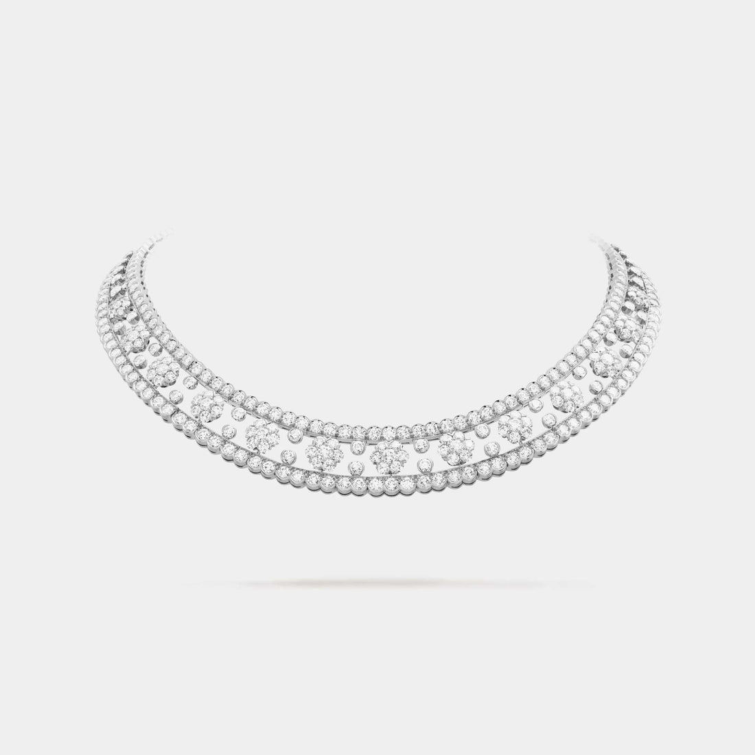 Snowflake Necklace White Gold Diamond