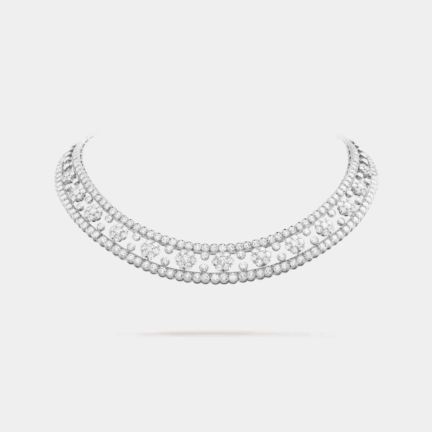 Snowflake Necklace White Gold Diamond