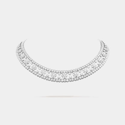 Snowflake Necklace White Gold Diamond