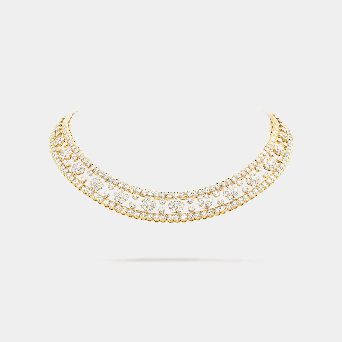 Snowflake Necklace Yellow Gold Diamond