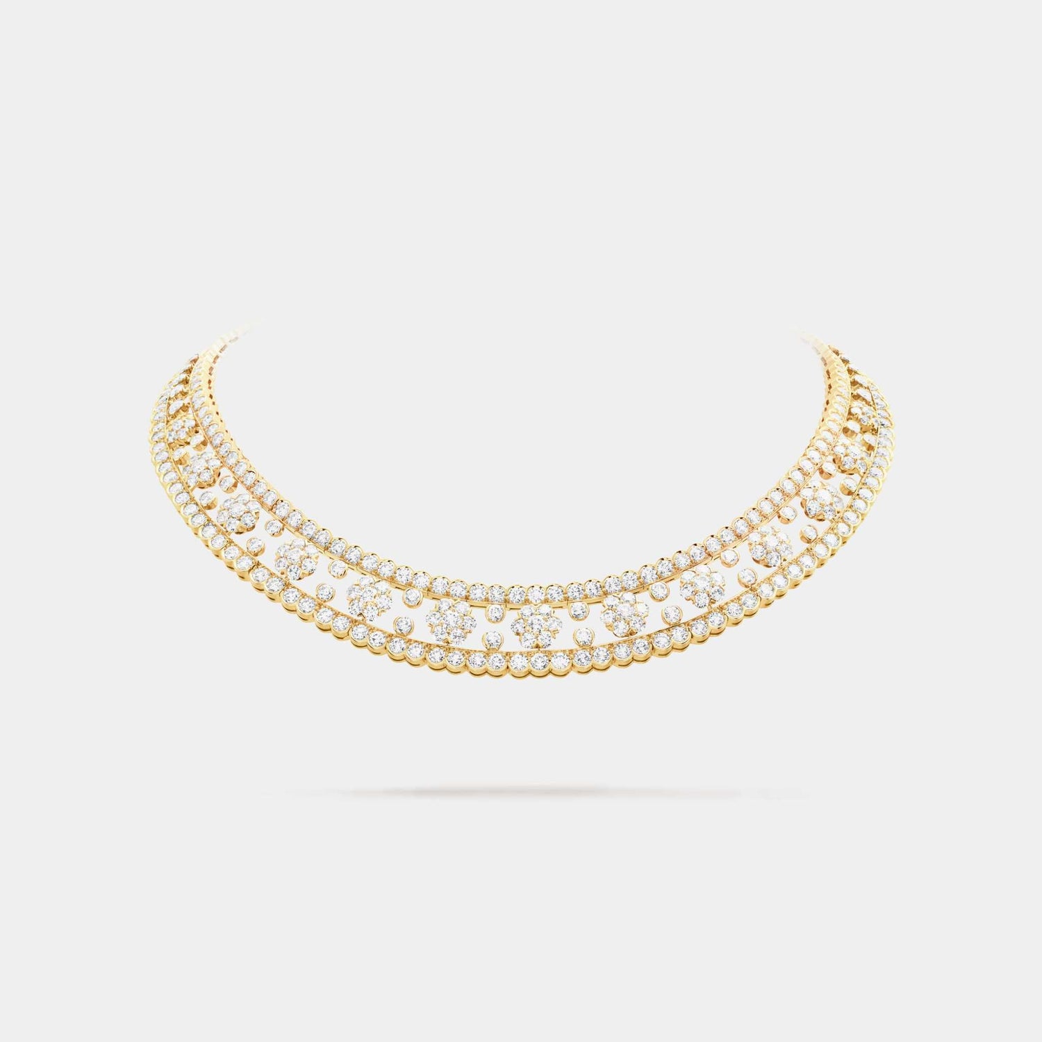 Snowflake Necklace Yellow Gold Diamond