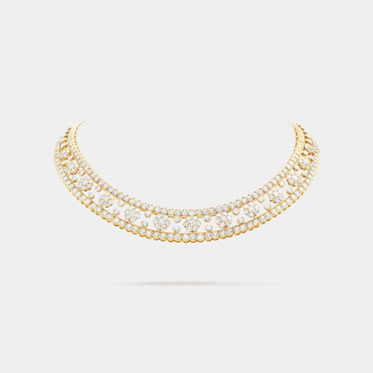 Snowflake Necklace Yellow Gold Diamond