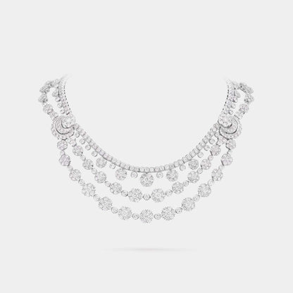 Snowflake Transformable Necklace in Platinum &amp; Diamond