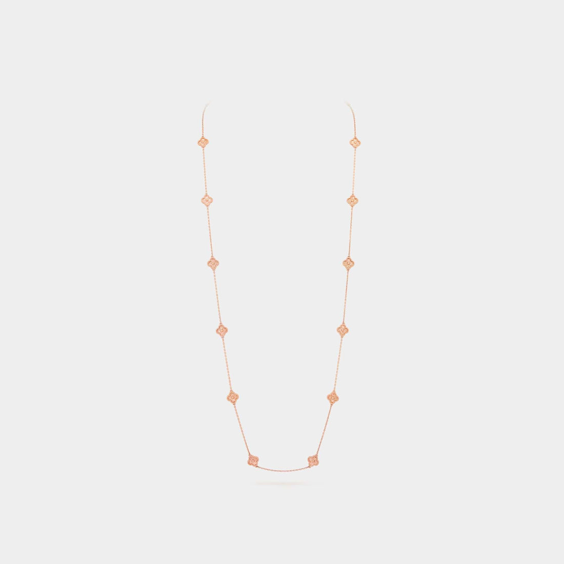 Sweet Alhambra Long Necklace 16 Motifs Rose Gold