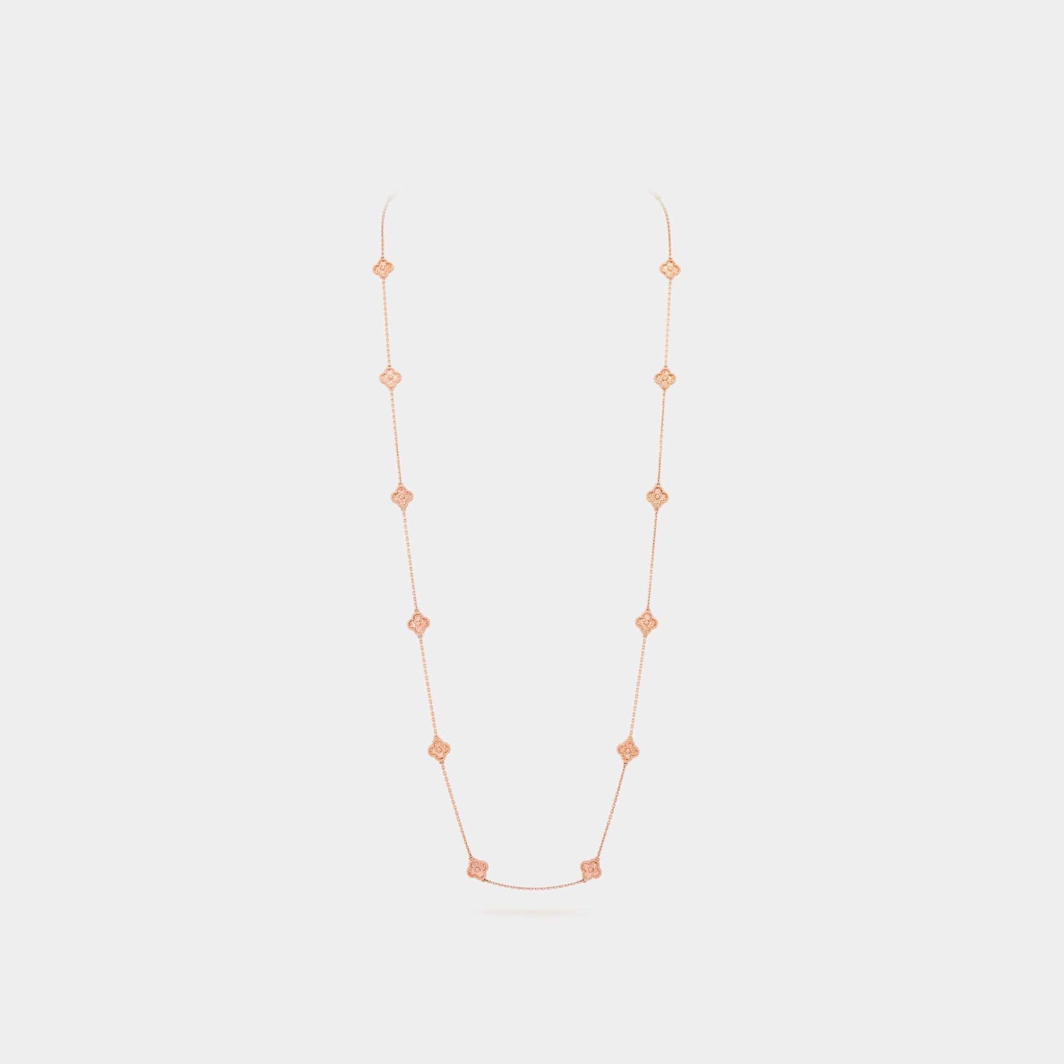 Sweet Alhambra Long Necklace 16 Motifs Rose Gold