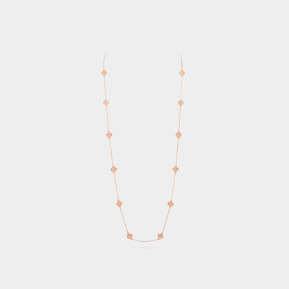 Sweet Alhambra Long Necklace 16 Motifs Rose Gold