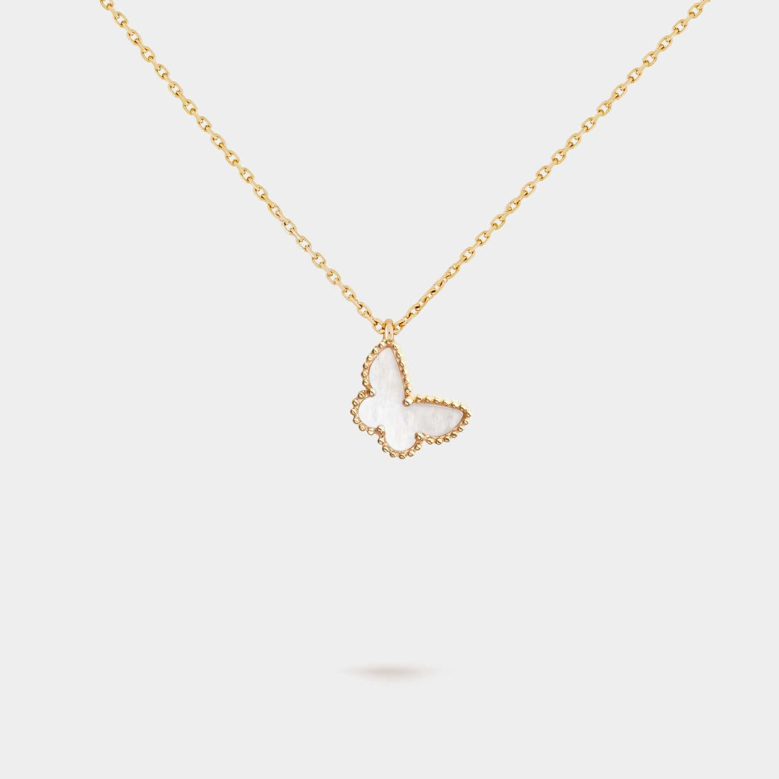 Sweet Butterflies Pendant Yellow Gold With Pearl