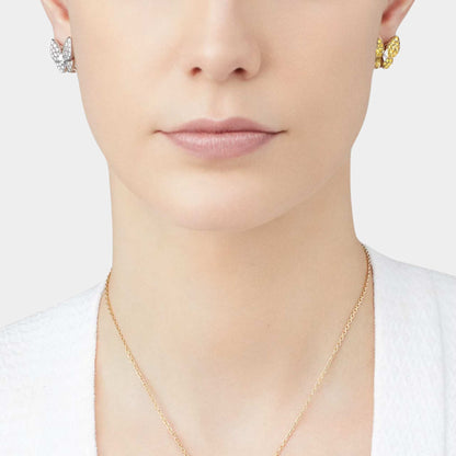 Two Butterfly Earrings in Yellow Gold Diamond &amp; Sapphire