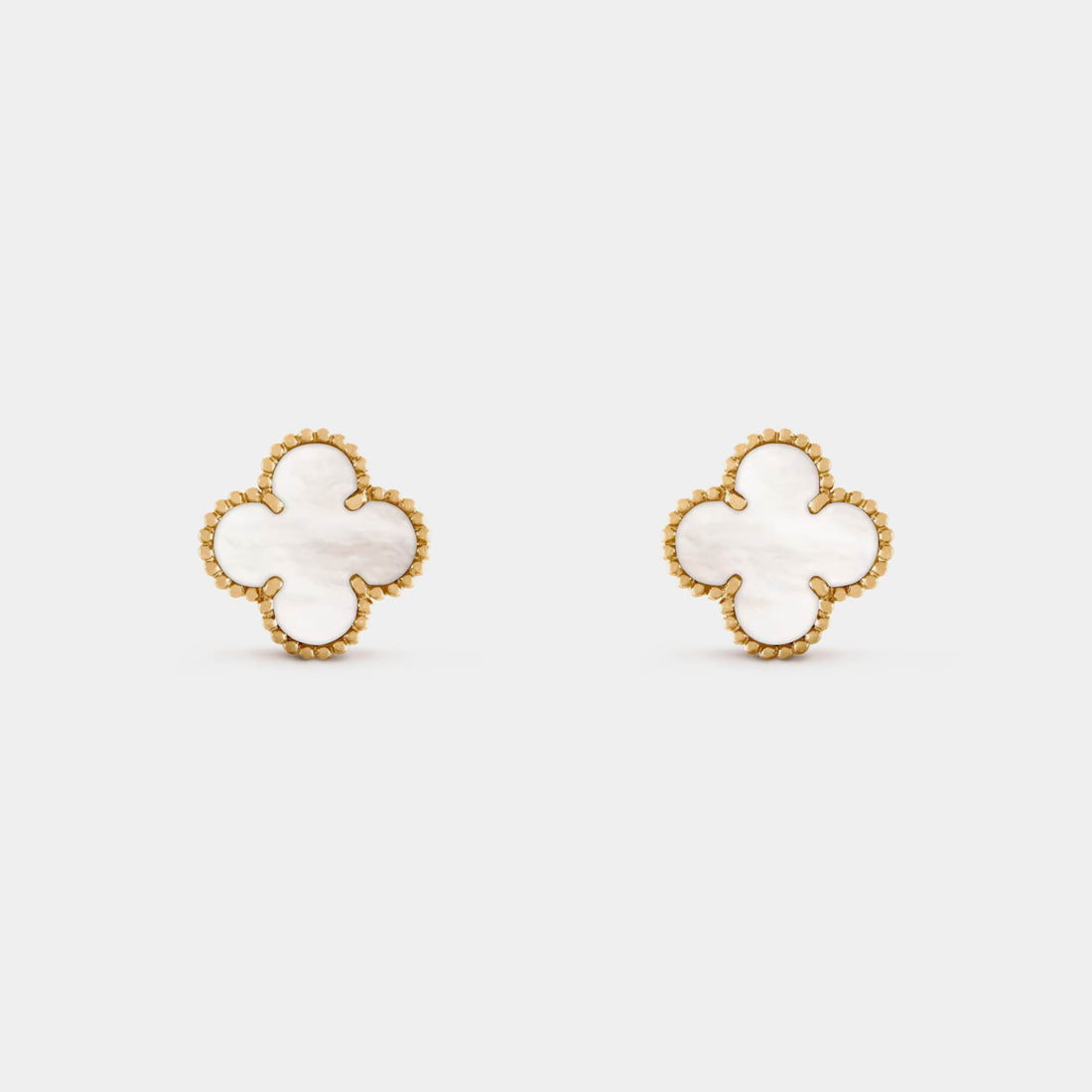Vintage Alhambra Earrings Gold Mother Of Pearl