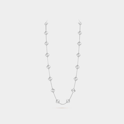 Vintage Alhambra Long Necklace 20 Motifs White Gold