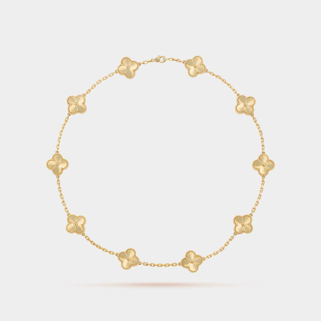 Vintage Alhambra Necklace 10 Motifs Yellow Gold