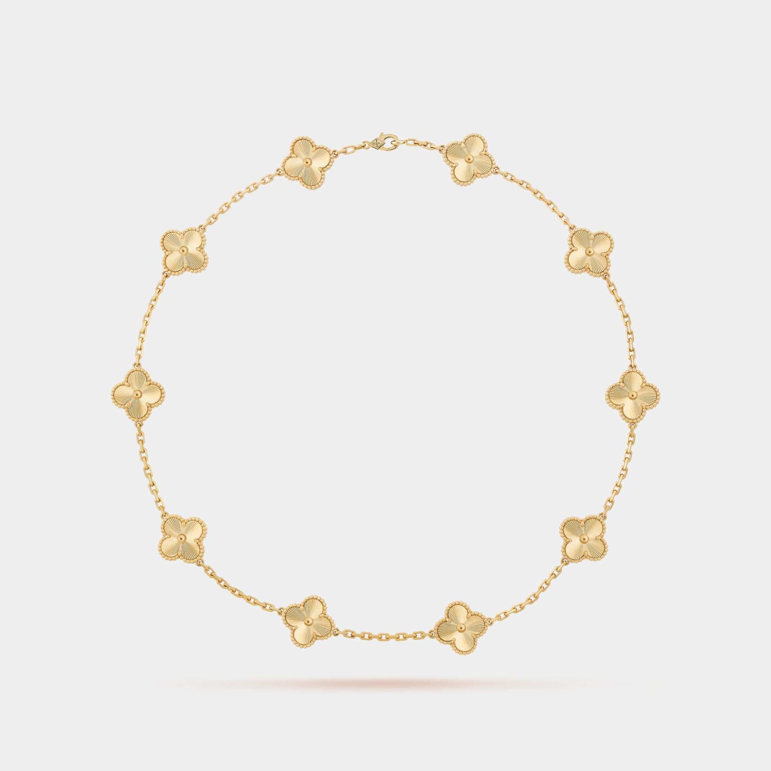 Vintage Alhambra Necklace 10 Motifs Yellow Gold